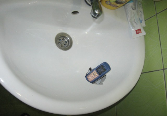 Russia With Love - Phone in sink