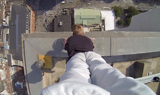 VIDEO: Scott Young Does Handstand On The Edge Of 40 Story Building