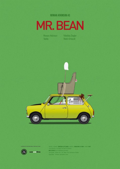 Simply Beautiful Posters Showing Famous Movie Cars