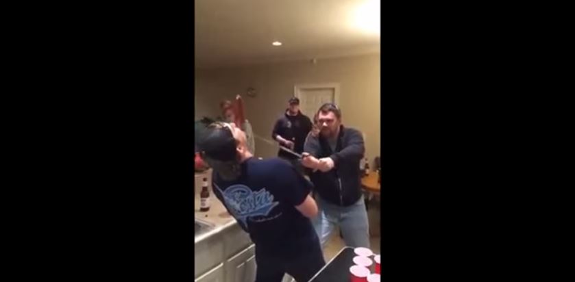 Drunk Dude Showing Off Samurai Sword Party Trick Accidentally Slices ...