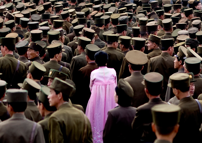 Eric Lafforgue - North Korea - Woman in Crowd