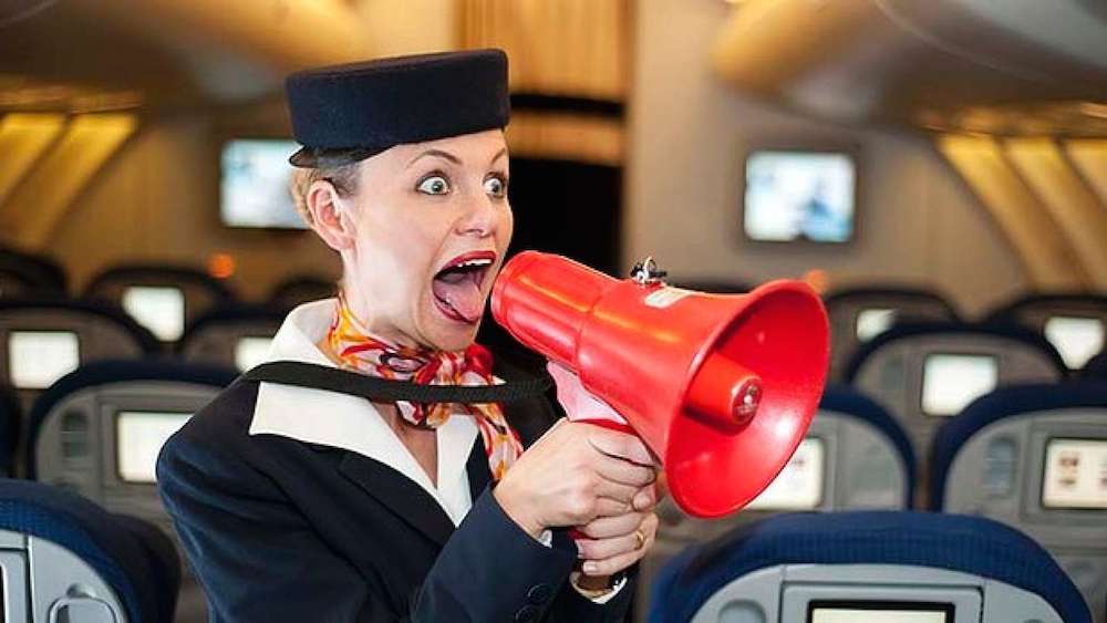 Flight attendant angry