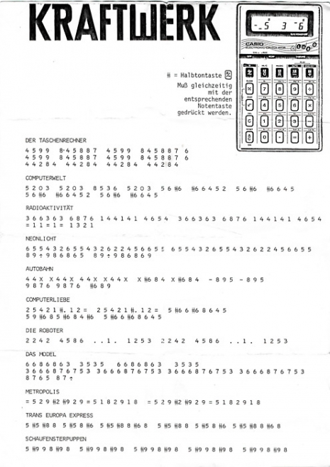 Kraftwerk sheet music