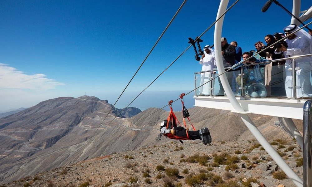 Check Out The World S Longest Zip Line 1 7 Miles Long And Speeds Of 90MPH   Jebel Jais Zipline 1000x600 