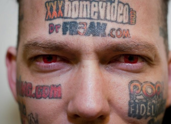 Tattooed - Man Who Turned Face Into Tattooed Advertising Billboard For ...