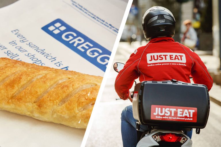 greggs delivery just eat