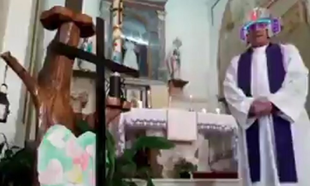 Italian Priest Accidentally Turns On Video Filters When Livestreaming